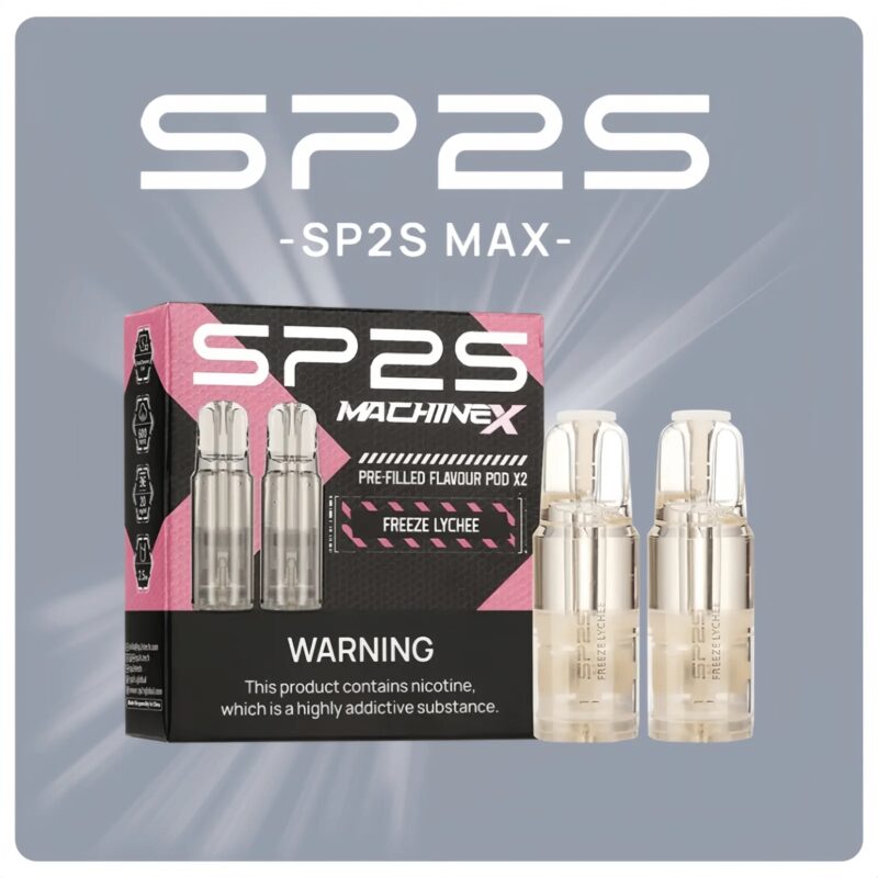 SP2S MAX 方形主機專用煙彈，單顆 4.0mL 巨大容量與三代陶瓷霧化芯，2入裝現貨展示